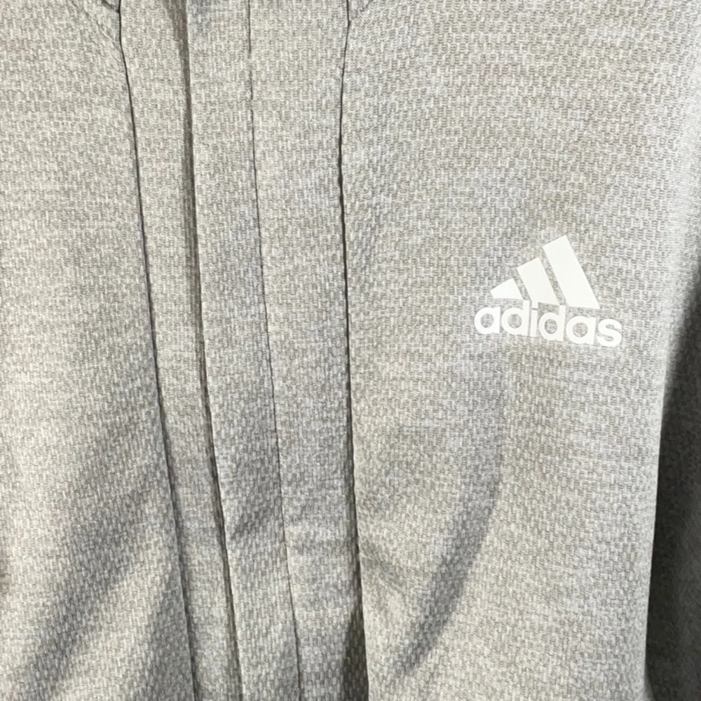 Adidas Men's Light Gray Performance Jacket with Hood